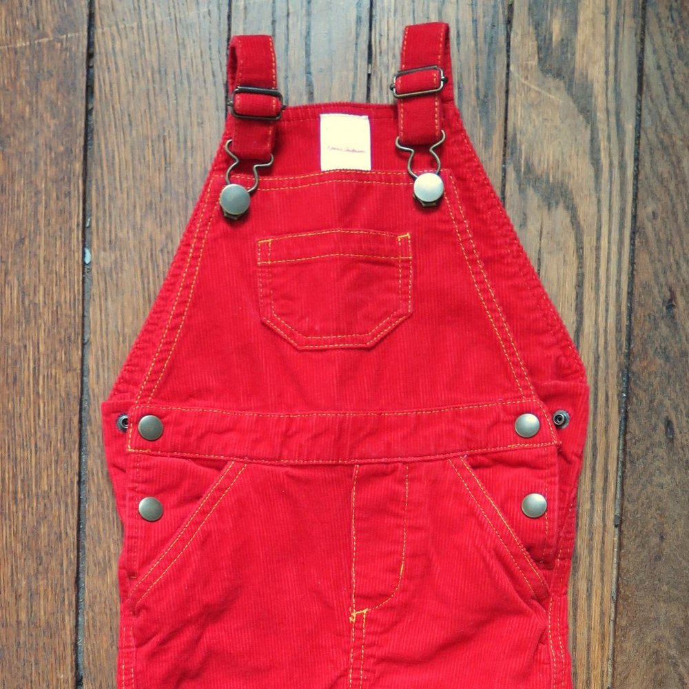 COPY - Hanna Andersson Red Corduroy Overalls 80 cm 18-24 months